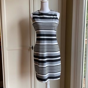 Calvin Klein Black and White Stripe Pencil Dress!
